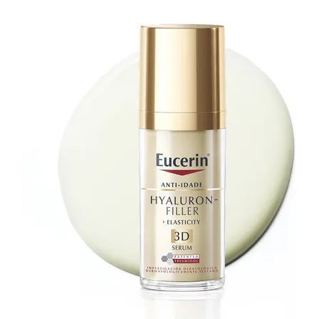 EUCERIN 3D Sérum Facial Anti-idade Firmador 30ml, Elasticity, Pele Madura, Hyaluron-Filler, Ácido Hialurônico, Antirrugas