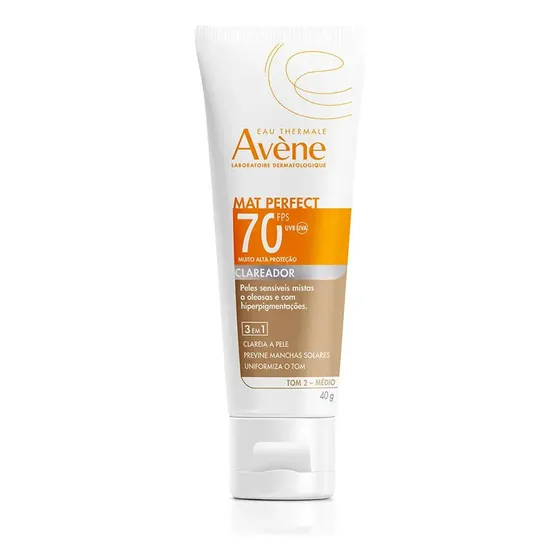 Protetor Solar Facial Dermatológico com Cor Avene FPS50+ Despigmentante com Controle de Óleo e Ação Antimanchas para Pele Mista, Oleosa e Sensível Tom Médio 40g