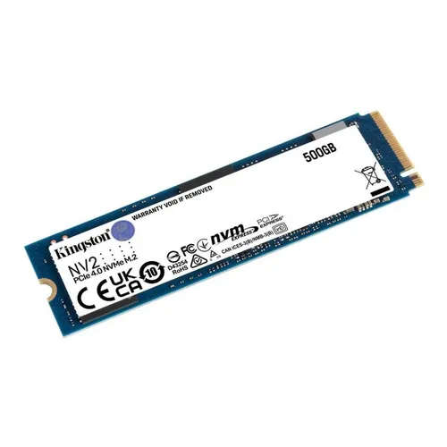 Ssd M.2 Nvme Pcie Gen 4.0 Interno Kingston Nv2 500gb M.2 2280 Snv2s/500g Velocidade De Leitura Até 3500mb/s E Gravação 2100mb/s Interno Cor Azul