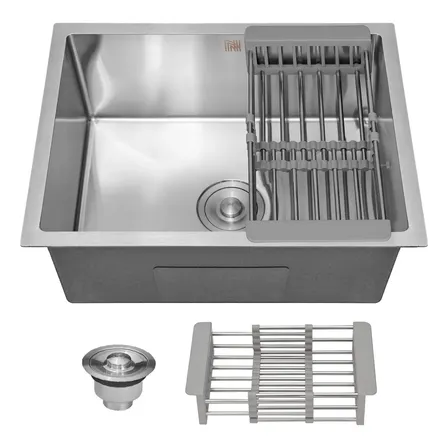 Cuba Gourmet Cozinha 60x45cm Aço Inox Escovado com Escorredor Regulável e Dispenser de Detergente Winda