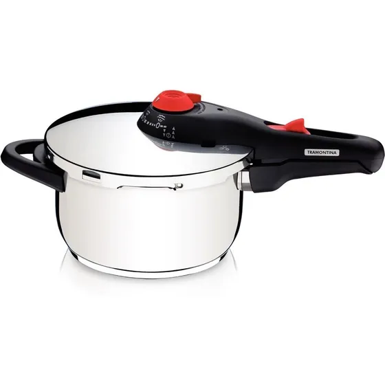Panela De Pressão Aço Inox 4,5l 22cm Solar Tramontina Prateado