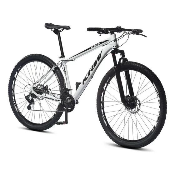 Bicicleta Aro 29 Krw Alumínio 21 Velocidades Freio A Disco X51 Cor: Branco/preto Tamanho Quadro: 19