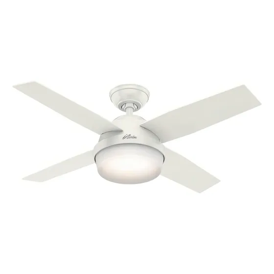 Ventilador De Teto Residencial Dante Branco Hunter Com 4 Pás De Mdf 1.12m De Diâmetro 1.12 M 127v