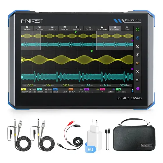 Osciloscópio Gerador Sinal Fnirsi Dpos350p 2 Canais 350 Mhz