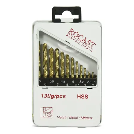 Jogo Brocas Revestimento Titânio 13 Peças 1,5 A 6,5 Mm