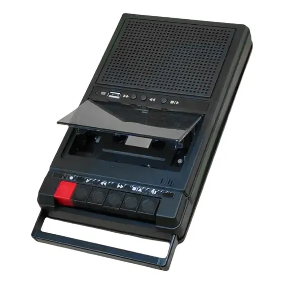 Cassete De Leitor Usb Portátil Multifuncional Retro Com Fita
