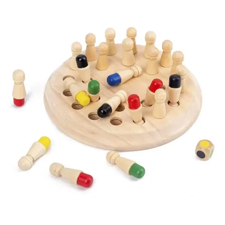 Jogo Educacional De Tabuleiro De Memória De Madeira Crianças