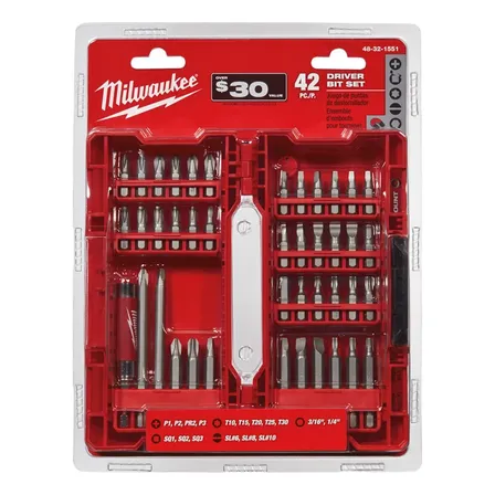 Kit Bits Milwaukee 42 Peças Driver Bit Set 48-32-1554