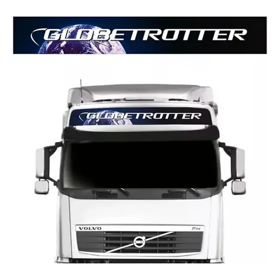 Faixa Testeira Adesivo Quebra-sol Globetrotter Volvo Azul
