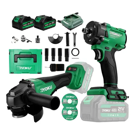 Kit Chave De Impacto+ Esmerilhadeira Lixadeira Brushless 21v