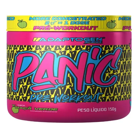 Suplemento Em Pó Adaptogen Science Panic Pré Treino Com Creatina Pote 150g Sabor Maçã Verde