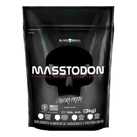 Hipercalórico Masstodon Refil 3kg Banana - Black Skull