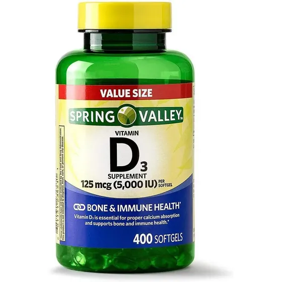D3 125mcg 5.000iu Vitamina Spring Valley 400 Softgels