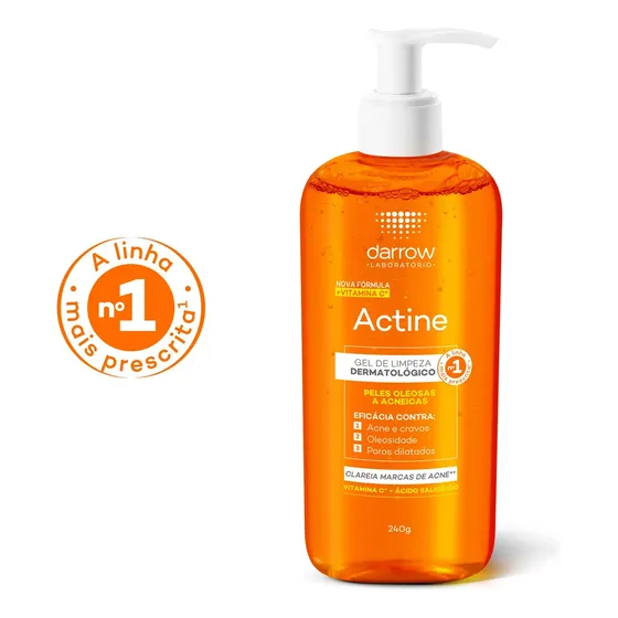 Gel de Limpeza Facial Darrow Actine Pele Oleosa e Acneica 240g