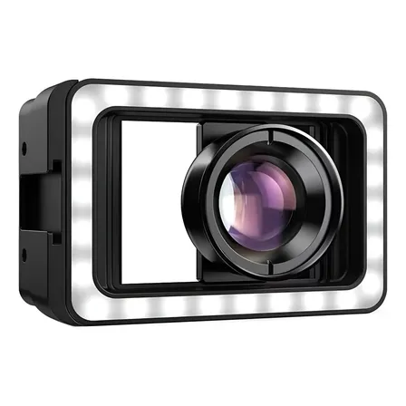 Lente Macro 4k Hd Aprimorada De 100 Mm Com Luz De Preenchime