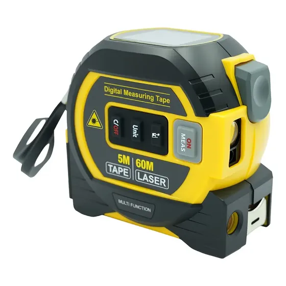 Telêmetro A Laser 60m 3 Em 1, Fita Métrica Digital De Aço 5m
