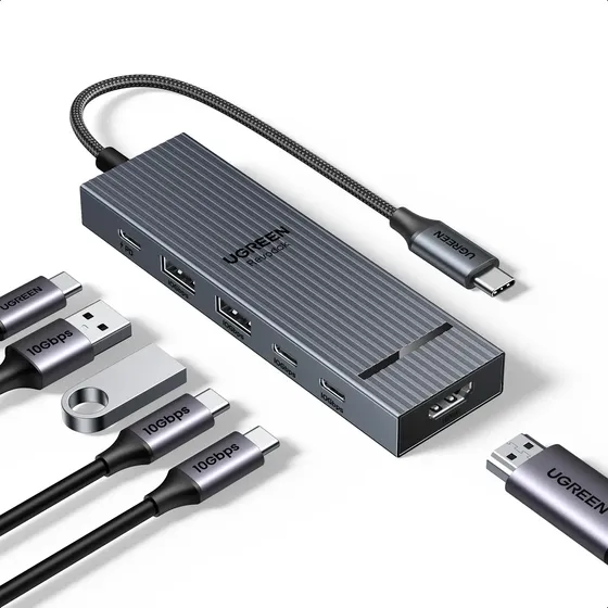 Hub Usb-c Ugreen Revodok Pro 6 Em 1 10 Gbps Hdmi 4k 60 Hz 10