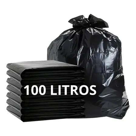 Saco De Lixo Reforçado 100l P5 Resistente Econômico 100 Unid