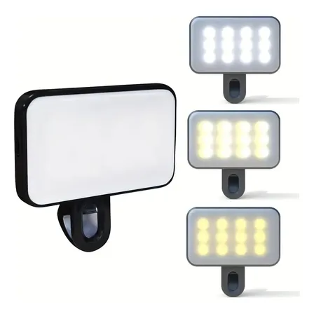 Luz De Led Portátil Recarregável P Celular E Pc Preto