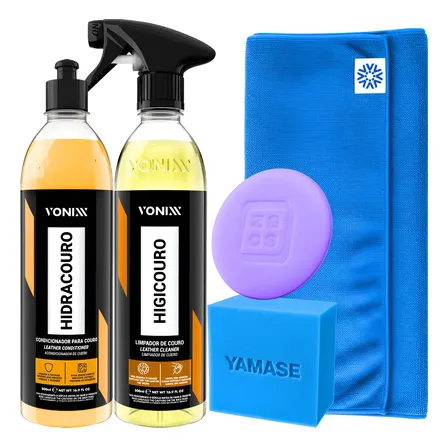 Kit Para Limpar E Hidratar Banco De Couro Automotivo Vonixx
