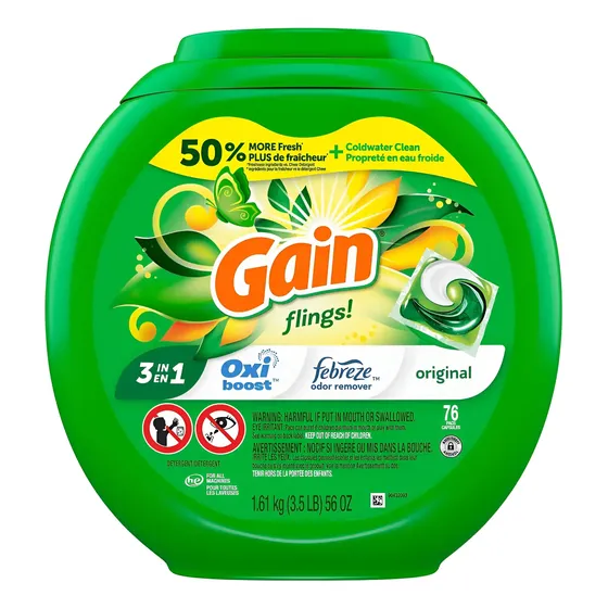 Pacotes De Sabão Em Detergente Para A Roupa Gain Flings Orig