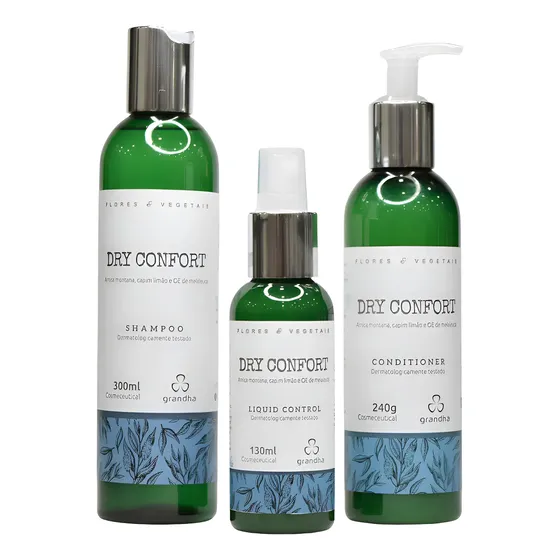 Grandha Kit Dry Confort Flores & Vegetais Raízes Oleosas