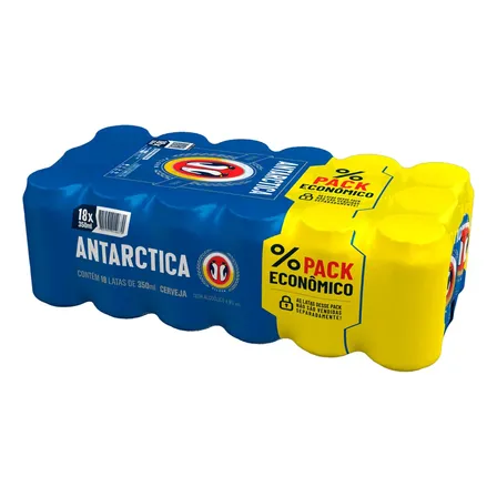 Cerveja Antarctica Pilsen Lata 350ml Multpack 18 Unidades