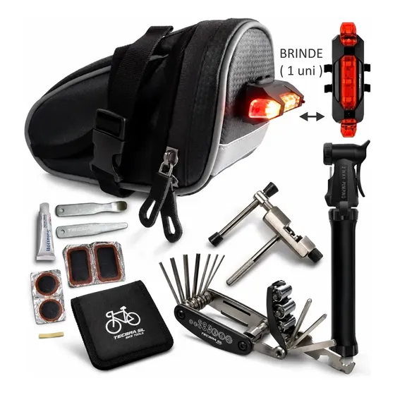 Kit Ferramentas Bike Bicicleta Bolsa Extrator Bomba Ar K53