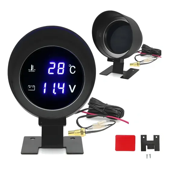 Marcador Temperatura Água O Voltímetro Carro Monitor 12/24v
