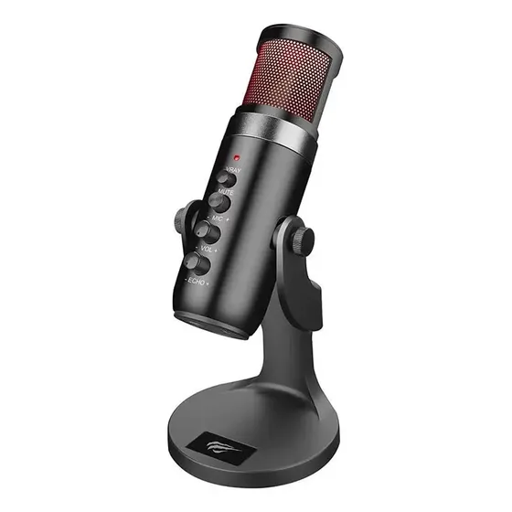 Microfone De Mesa Gamer/streamer Havit Gk59 Usb Plug&play Preto