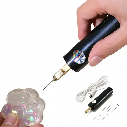 Mini Furadeira Elétrica Usb Para Artesanato E Resina Preto 5v