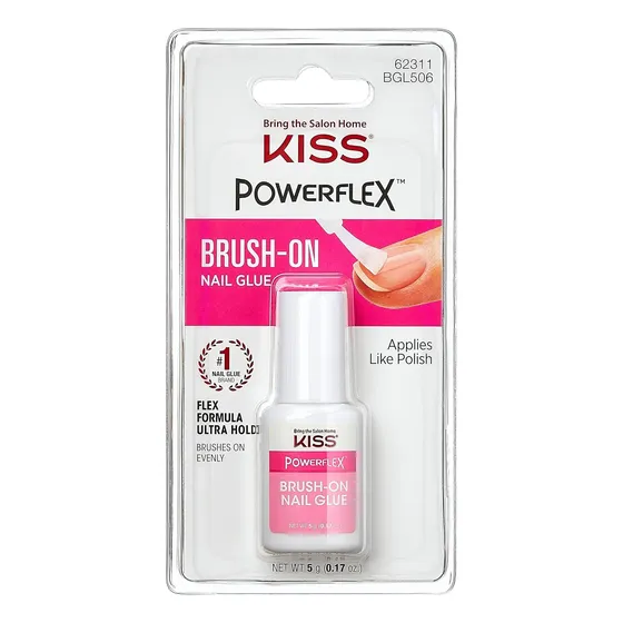 Cola De Unhas Kiss Powerflex Brush-on Ultra Hold 5ml Para Pr