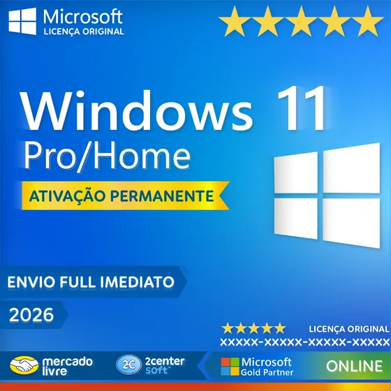 Licença Chave Windws 11 Pro Ou Home - Original Digital 2026