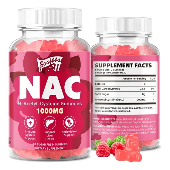Nac Gummies Sem Açúcar, N-acetil Cisteína Nac Suplemento Sem Chocolate