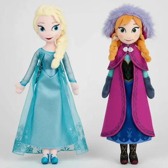 Kit Bonecas Anna E Elsa Frozen Pelúcia Princesas Disney 40cm