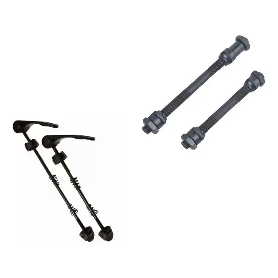Eixo Furado Com Blocagem De Cubo Bicicleta Aço Importado Par