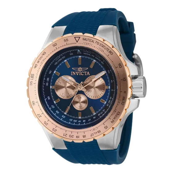 Relógio Masculino Invicta Aviator 39272 Azul Steel Azul/ouro Rosa