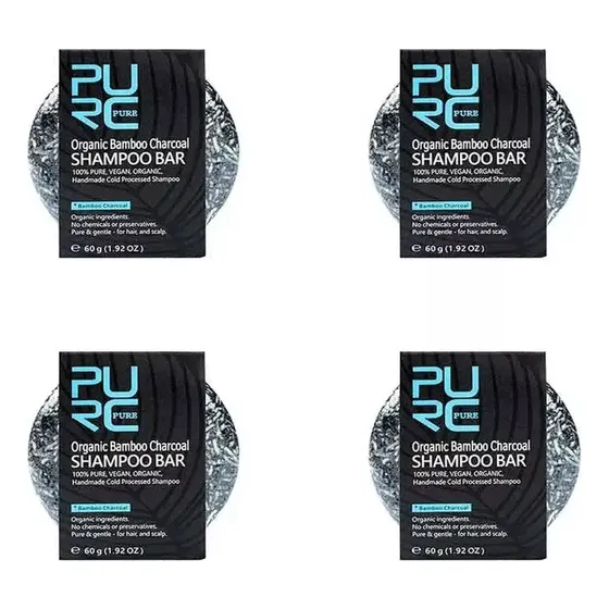 4 Unids Barra De Shampoo De Carvão Vegetal De Bambu Orgânico