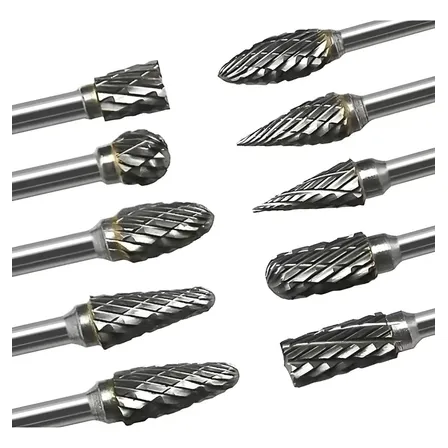 Kit 10 Ponta Montada Fresa Tungstênio Retifica Metal