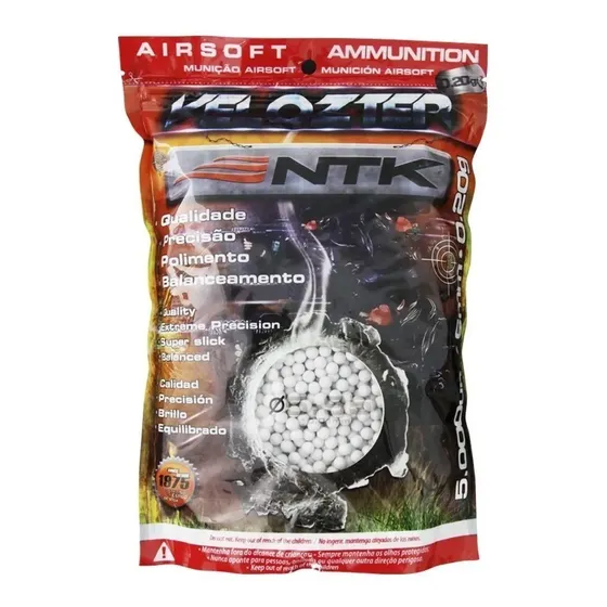 Munição Esferas Bbs Airsoft Ntk Velozter 0,20g 6mm - 5000un.