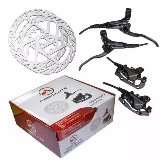Freio A Disco Hidráulico Mtb Absolute M310 C/ Discos (par)