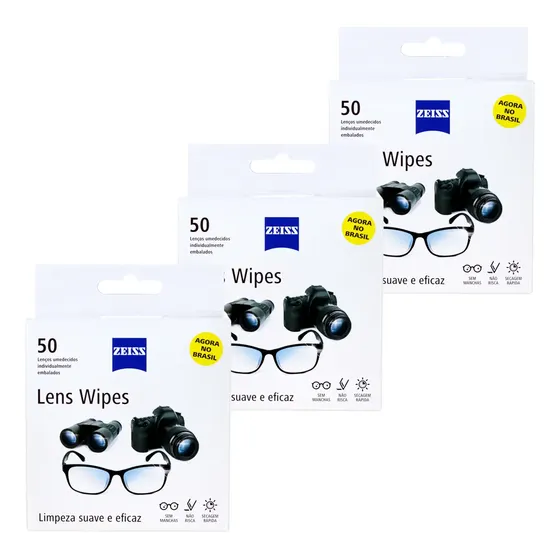 Kit Lens Wipes Zeiss C/ 150 Lenços Umedecidos