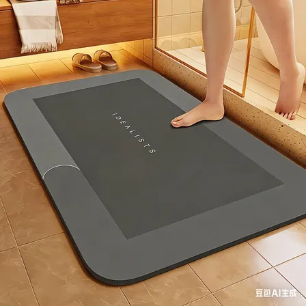 Tapete De Banheiro Antiderrapante Secagem Rápida 60 Cm 40 Cm Preto