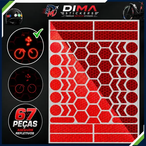 Kit 67 Adesivos Refletivos Vermelho Youtube Setup Criador