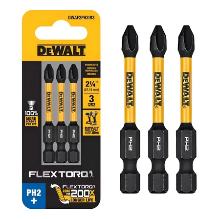 Jogo Bits Philips Ph2 Flextorq Dewalt 3 Peças Dwaf2ph2ir3