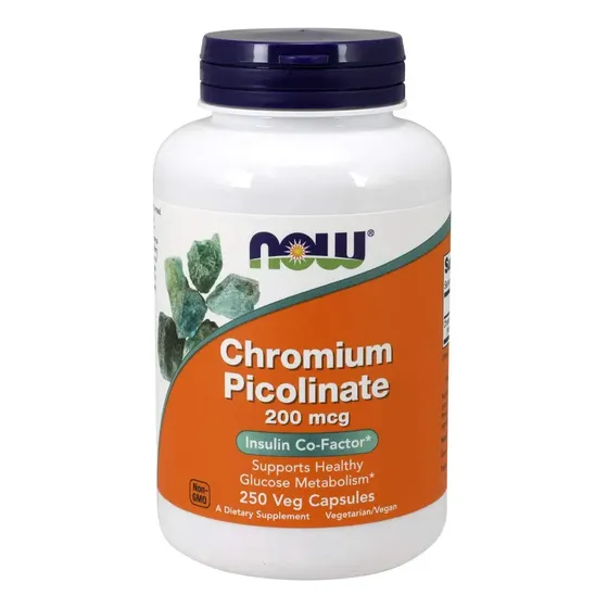 Suplementos Now Picolinato De Cromo 200mcg 250 Cápsulas Vege