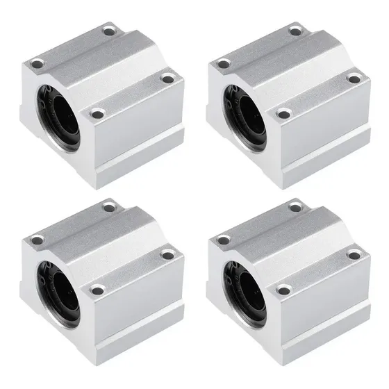 Conj 4 Pillow Block 16mm Com Rolamento P/ Eixo Linear Sc16uu