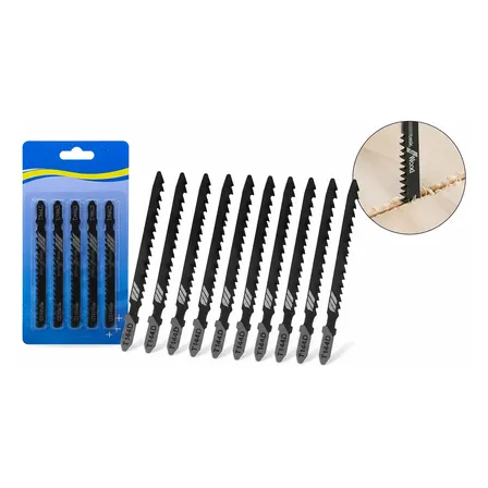 Kit 10 Lâminas Serra Tico Tico T144d Encaixe T Madeira Mdf