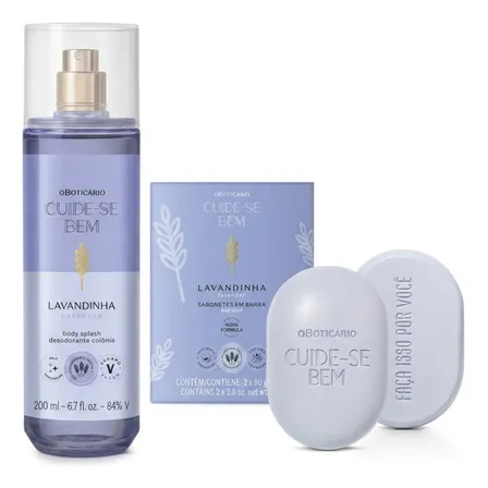 Combo Cuide-se Bem Lavandinha: Body Splash 200ml + Sabonetes