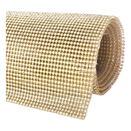 Rolo Manta Strass Original - Dourado - 10x45cm - Promoção!